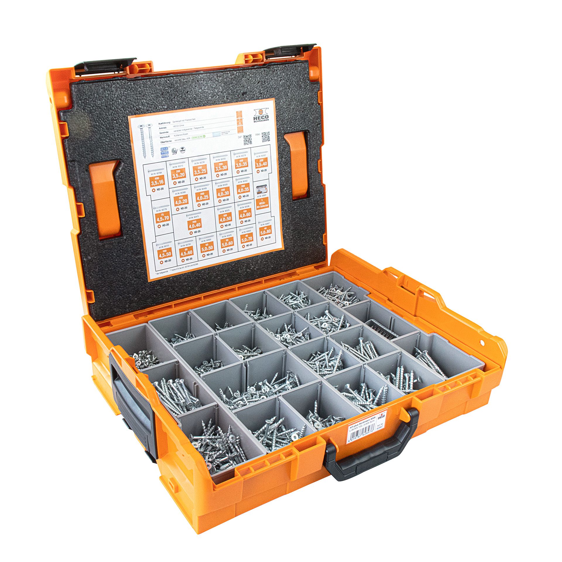 HECO-TOPIX-plus Sortimentskoffer 3005, HECO-L-BOXX 102 mit 3.005 Schrauben