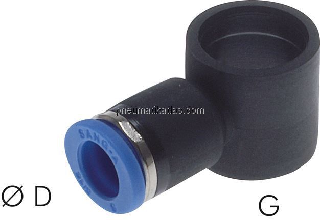 Steckanschluss, L-Ringstück G 1/8"-4mm, IQS-Standard