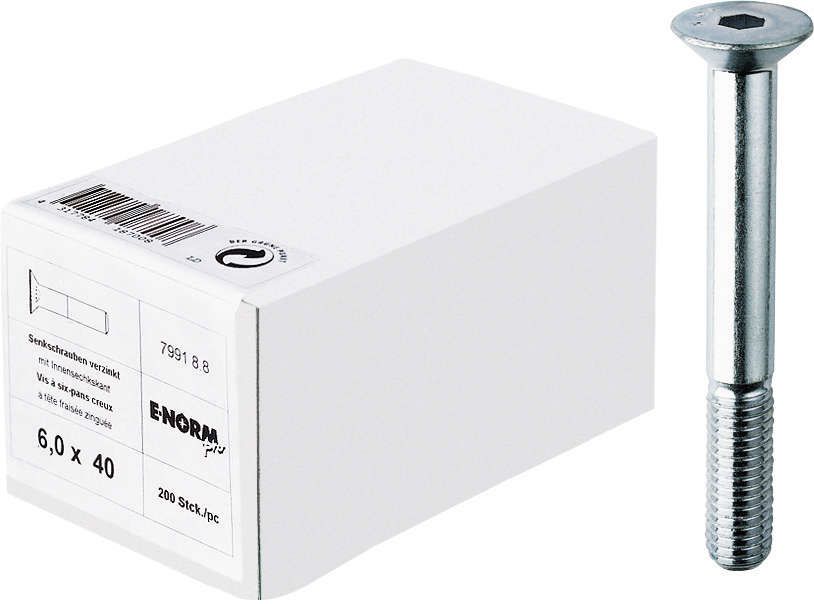 DIN 7991 8.8 galZn M4x20 HP E-NORMpro