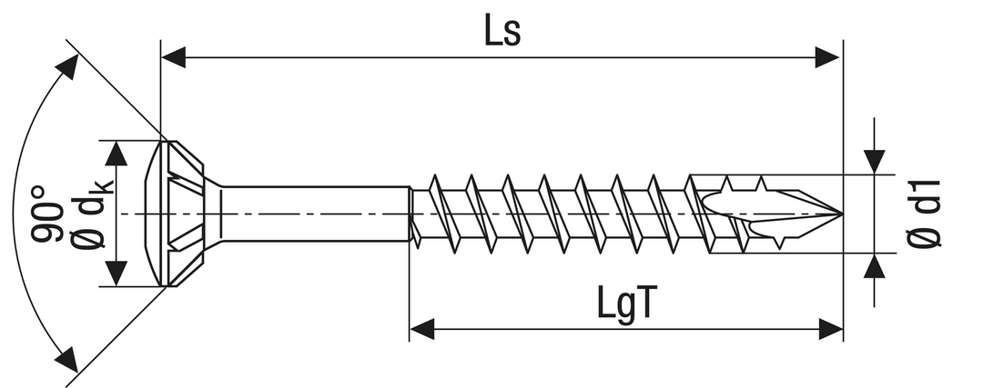 SPAX Fassenschraube Linsensenkkopf T-STAR plus TG