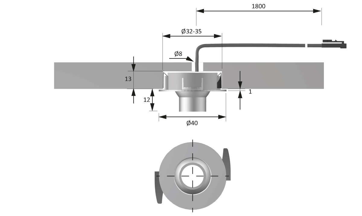 LED S-Dot Alu Optik ww