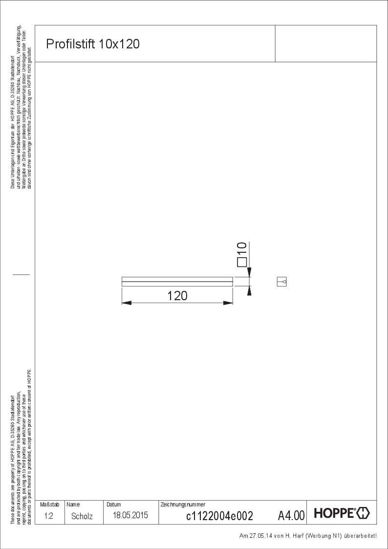 Profilstift, Stück