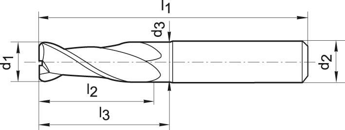 Bohrnutenfräser VHM 3,0mm Z2 HA ta-C FORMAT
