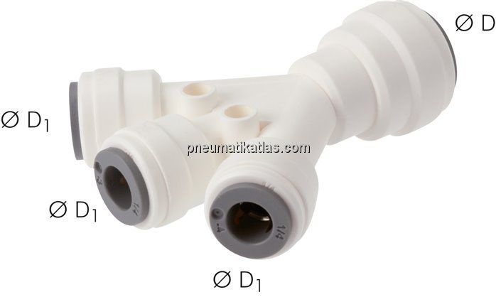 Y-Steckanschluss 3x1/4" (6,35 mm)mm-1x3/8" (9,52 mm), IQS-LE (EPDM-Dichtung)