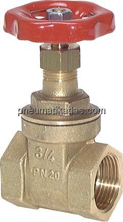 Muffen-Absperrschieber, Messing, G 3/8", PN 20