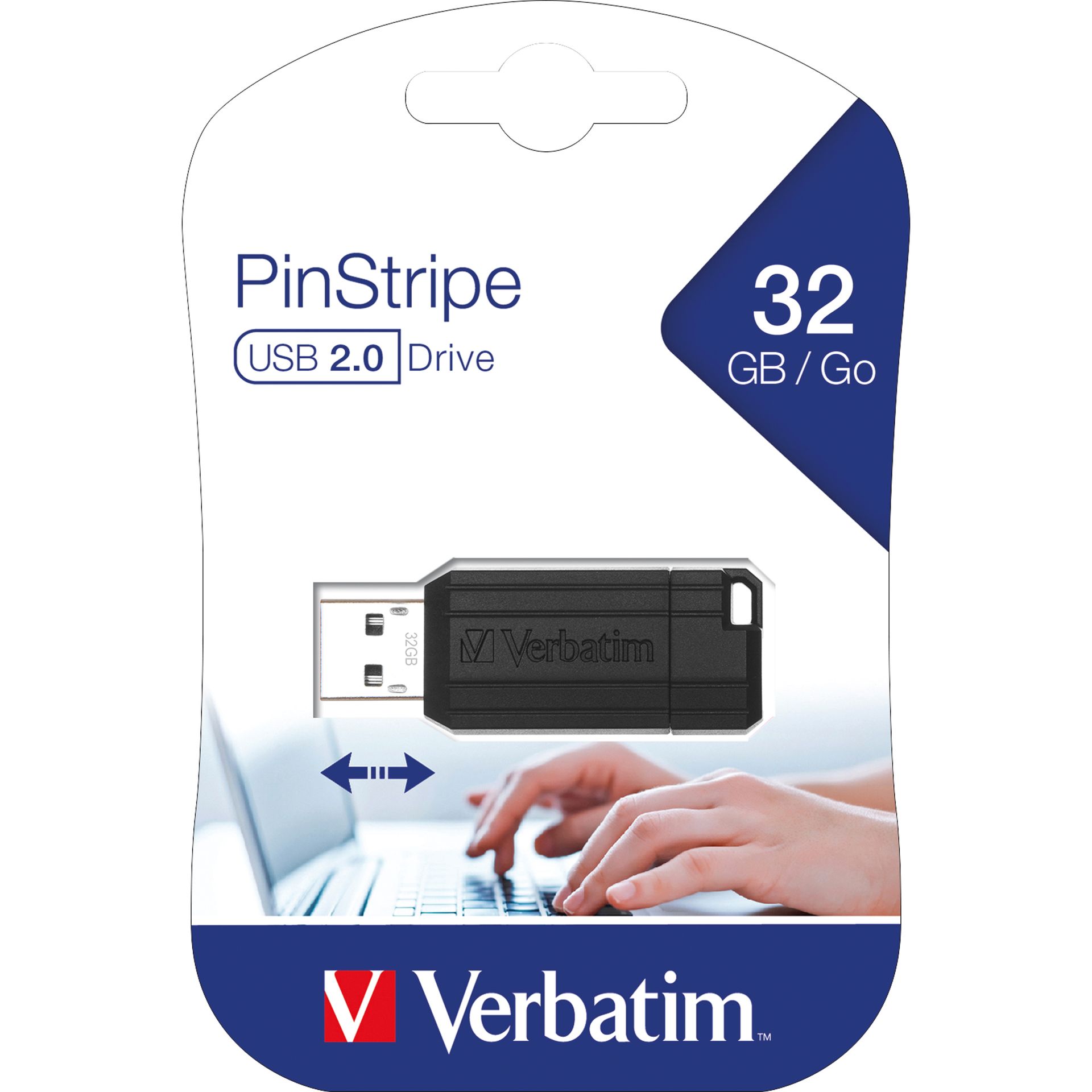 USB-Stick PinStripe 32GB USB2.0 sw
