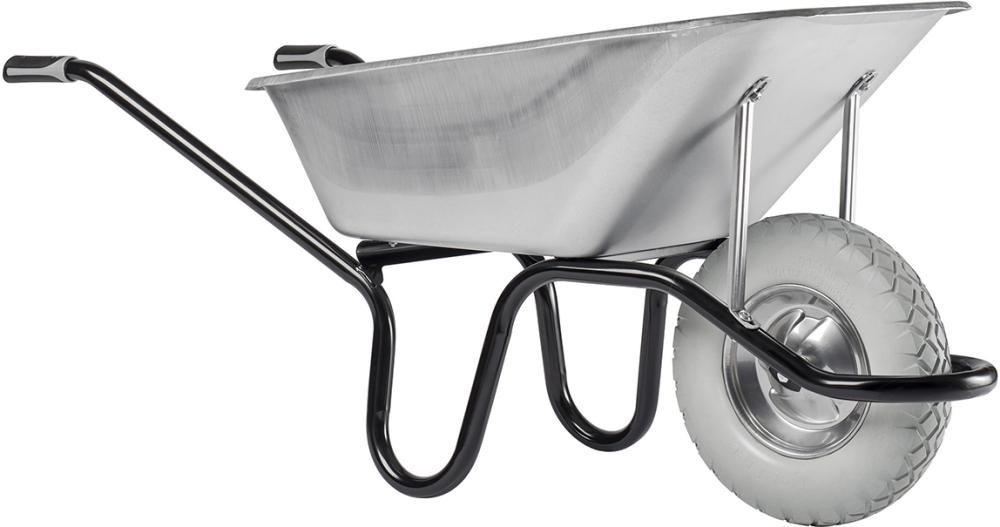 Schubkarre Aktiv Excelli um 120L, verzinkt, PU-Rad