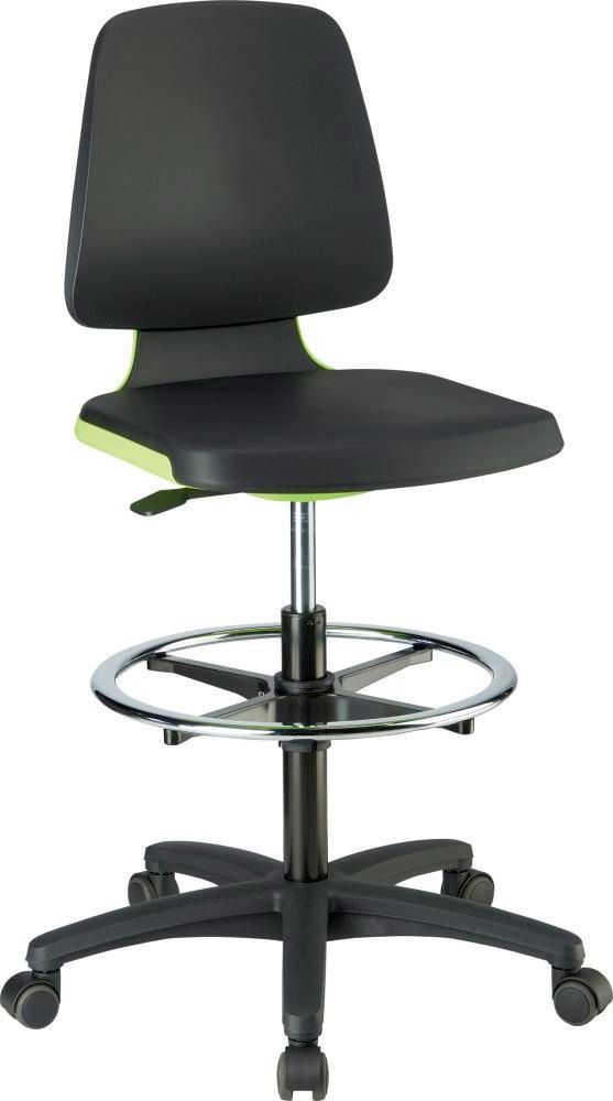 Bimos Arbeitsstuhl Labsit 4, PU grün Sitzhöhe 560-810 mm