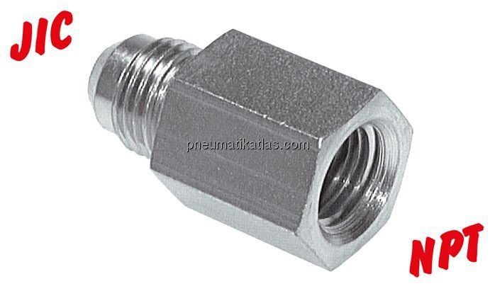 Reduziernippel UNF 7/16"-20(JIC-AG)-NPT 1/8"(IG), Stahl verzinkt