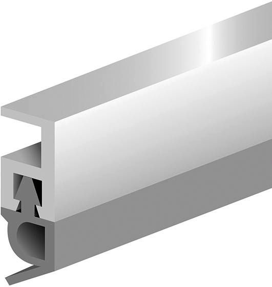 PTS-AR Abdichtungsschiene210 cm, weiß, Kunststoff Profil m.Weich-PVC-Lippe ELLEN
