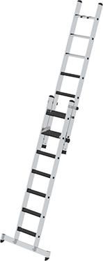 Alu-Schiebeleiter 2x7 Stufen R13 Leiterlange 2,21m eingef.Arbeitshohe bis 4,40 m