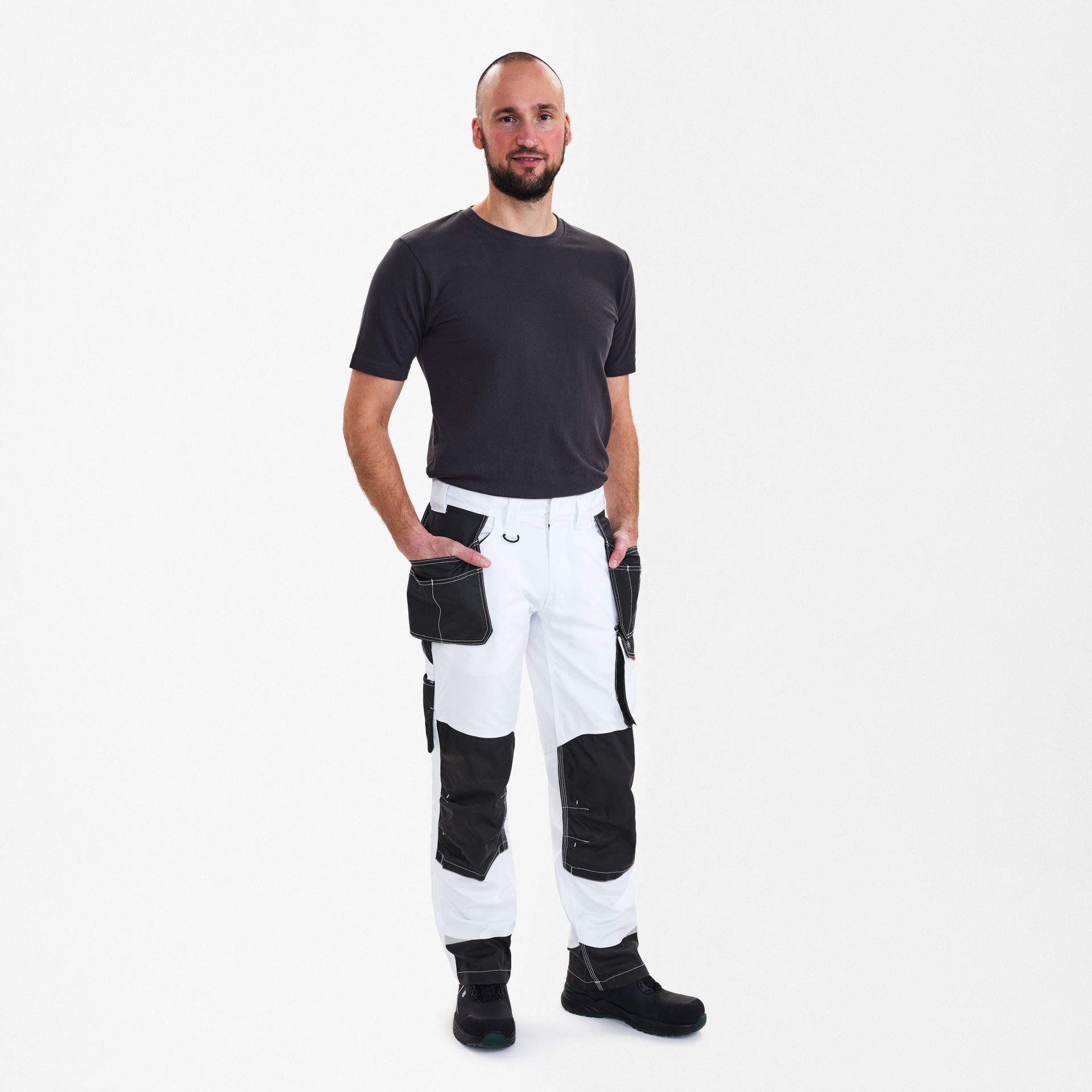 Galaxy Arbeitshose mit Holstertaschen Weiss/Anthrazit Grau, Gr. 42