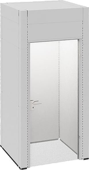 Telefonkabine mit wacoTürRAL 7035/9010 B1230XT1230XH2610mm LED Deckenelement