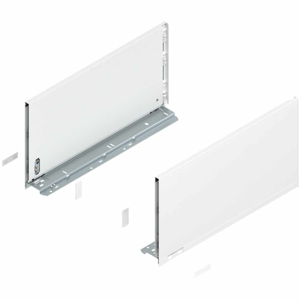 LEGRABOX Zarge, Höhe F (241 mm), NL=450 mm, links/rechts, für LEGRABOX pure, seidenweiß matt