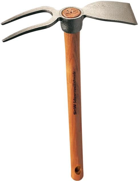 Rex-Häckchen m.Breitblatt2 Zinken, mit Stiel 40 cm