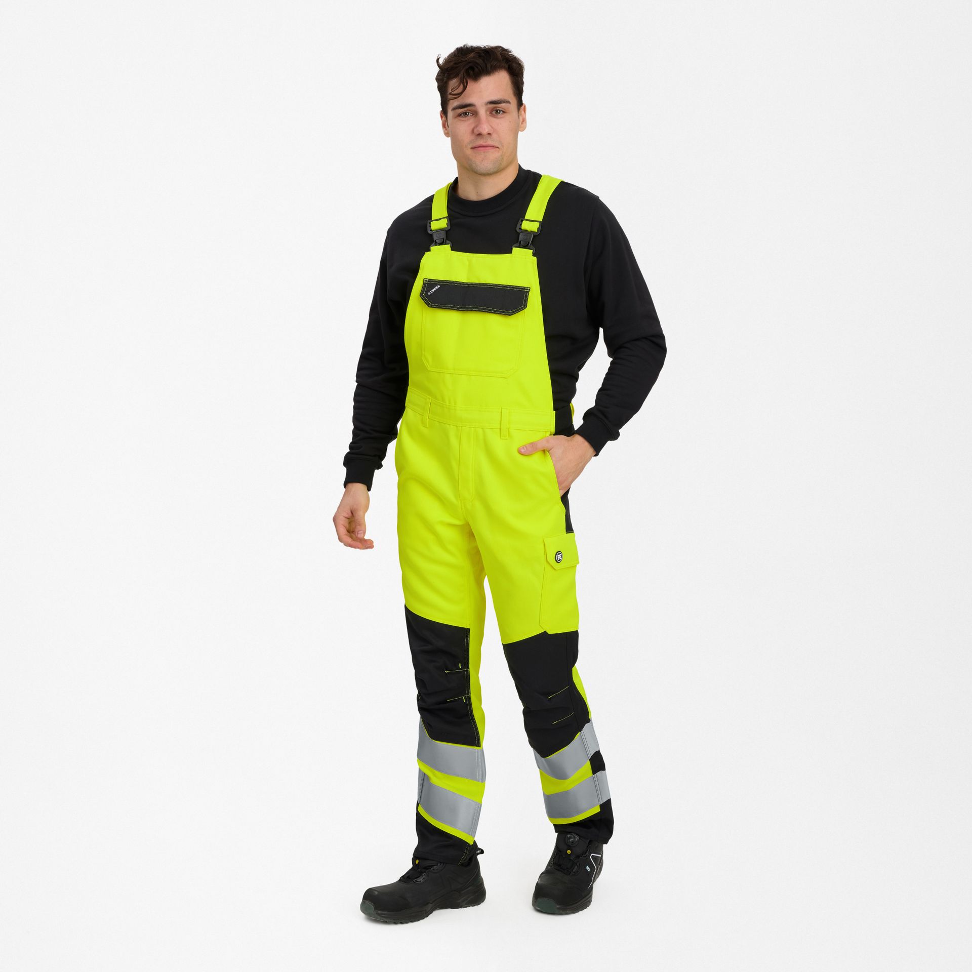 Safety+ Latzhose Gelb/Schwarz, Gr. 32
