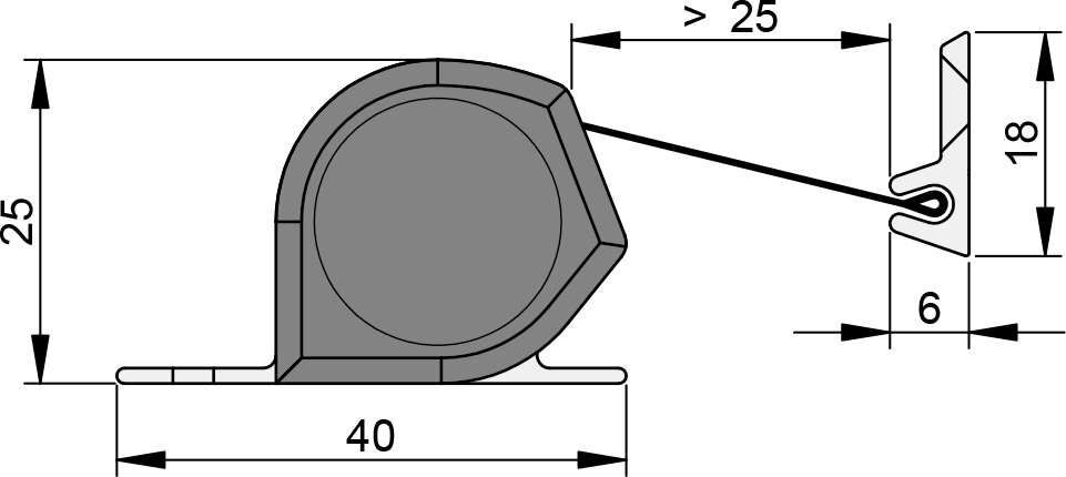 Fingerschutzprofil FS-NR-25 C-O schwarz 1925 mm
