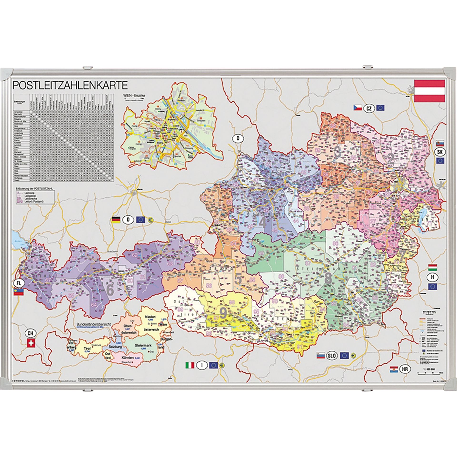 Kartentafel Österreich pinnbar 68x96cm
