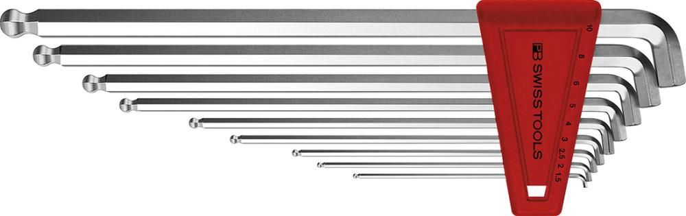Winkelschraubendreher- Satz im Kunststoffhalter 9-teilig 1,5-10mm 100GradKugelkopf PB Swiss Tools