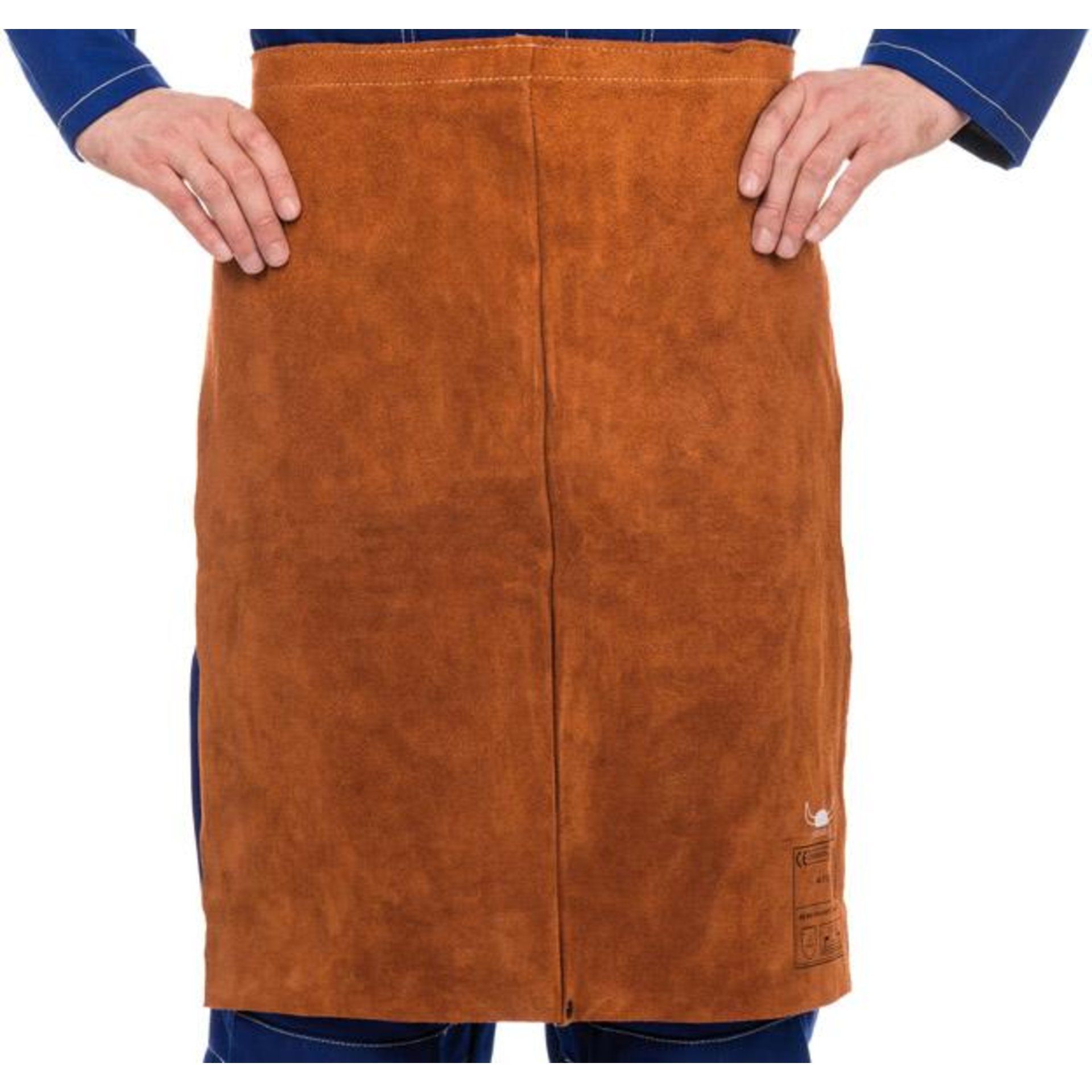 Lava Brown Spalt Rindleder Bauchschürze 60cm breit