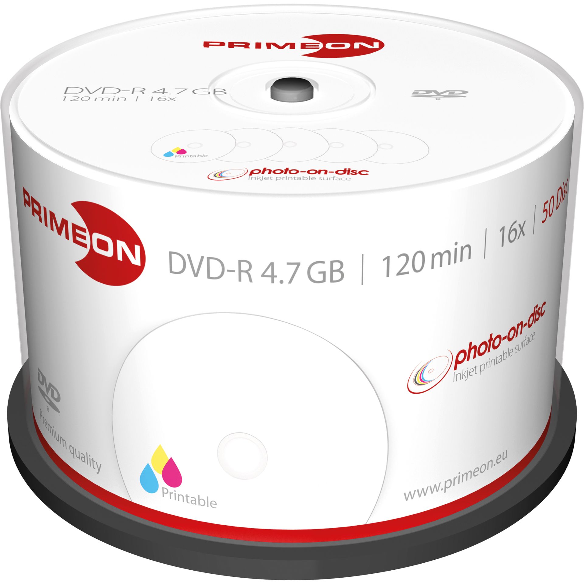 DVD-R 16x 4,7GB 120Min. bedruckbar 50 St./Pack.