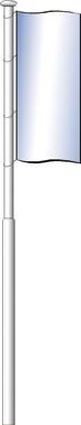 Aluminium-Fahnenmast zyl.zweiteilig D60 mm HüB 6,0 m, HA Alu-Bodenhülse