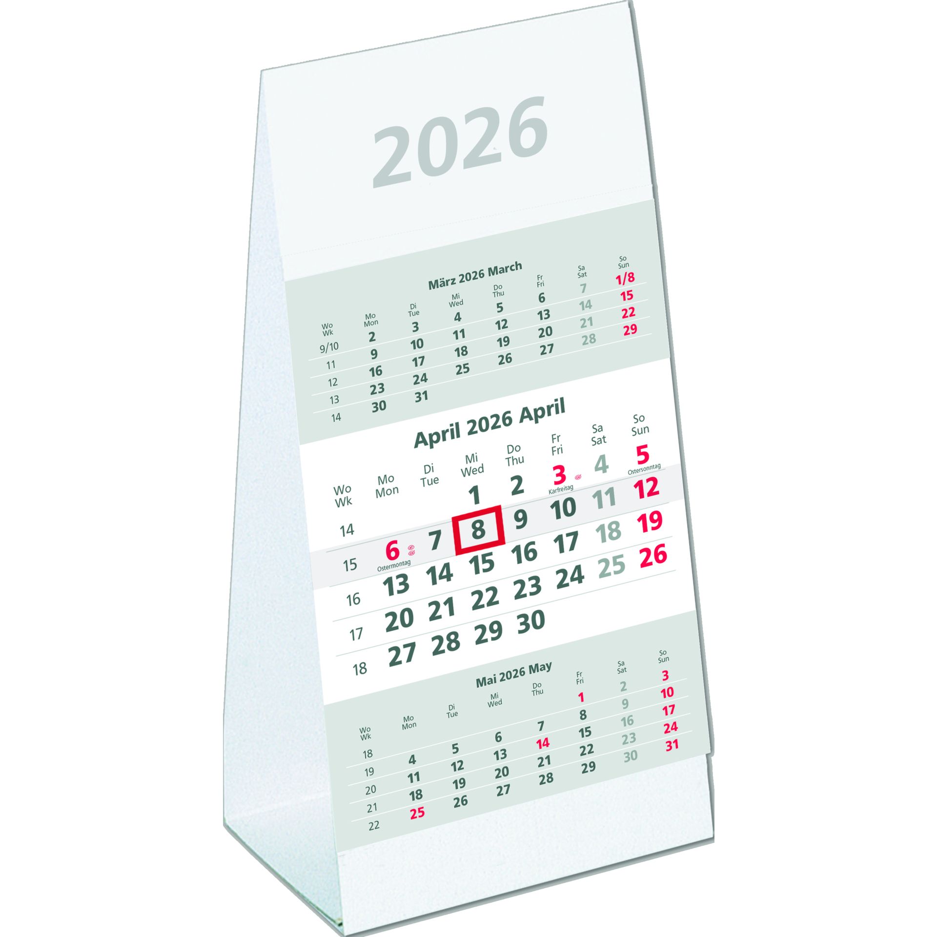 Dreimonatstischkalender 3M/1S