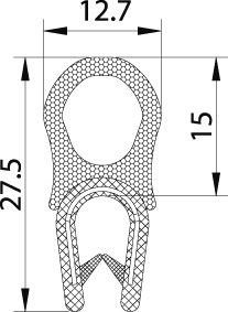 Flexibler Kantenschutz, PVC/EPDM, schwarz