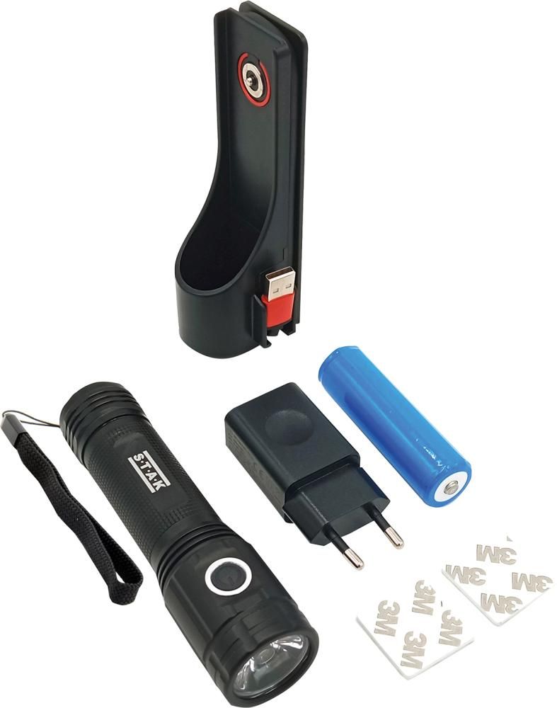 LED Taschenlampe ST096, 20W, Anti Black-Out