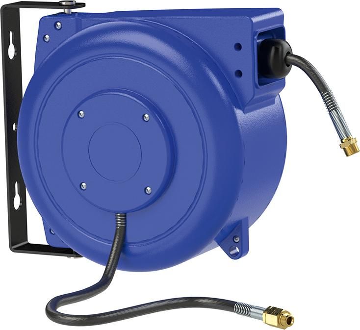 Schlauchaufroller PP, Druckluft/Wasser, inkl. 8m PVC-Schl. Ø8mm, AG R1/4"-R3/8", RIEGLER