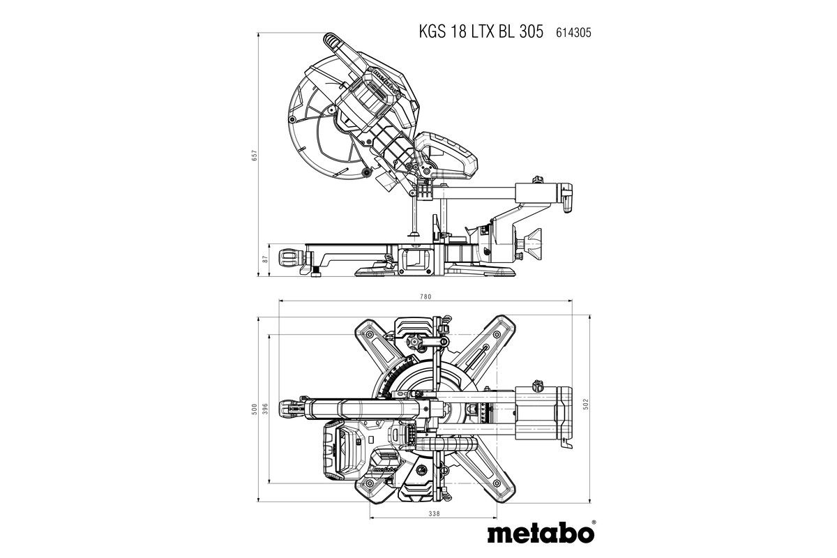 Akku-Kappsäge solo KGS 18 LTX BL 305 Metabo ohne Akku ohne Ladegerät Karton