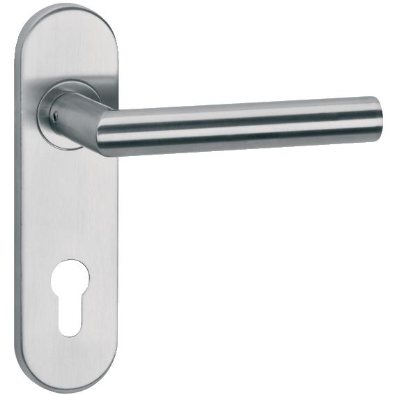 TOPFORM Kurzschildgarnitur - Jupiter - Edelstahl - FS - PZW - mit Knopf feststehend - ER - TS 42-78 mm