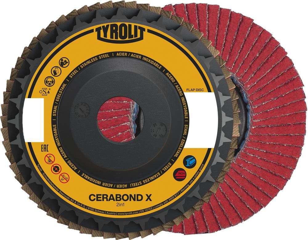 TYROLIT Fächerschleifscheibe CERABOND X125mm CA-40 gewellt