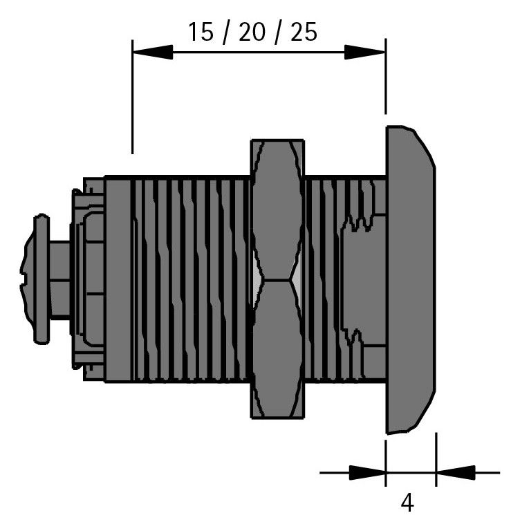 HETTICH Zylinderriegelschloss, 15 mm
