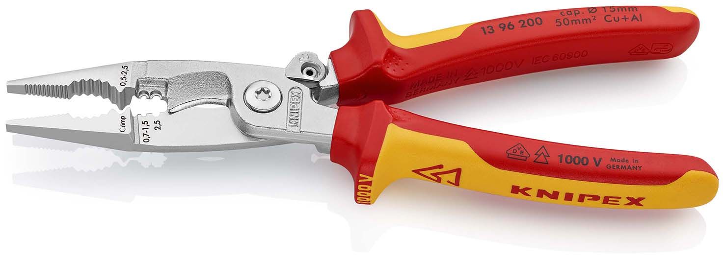 KNIPEX Elektro-Installationszange isoliert mit Mehrkomponenten-Hüllen,