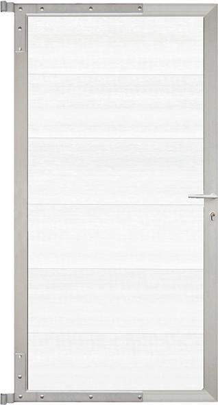 ELZE-Tor-Komplettset 90 x 173 cm, Füllung weißRahmen silber