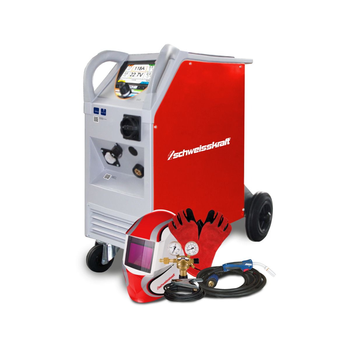 MIG/MAG Inverter-Schweißgerät Schweisskraft PRO-MIG.ARC 251 SET