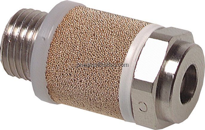 Präzisionsdrosselschalldämpfer M 5, Messing vernickelt
