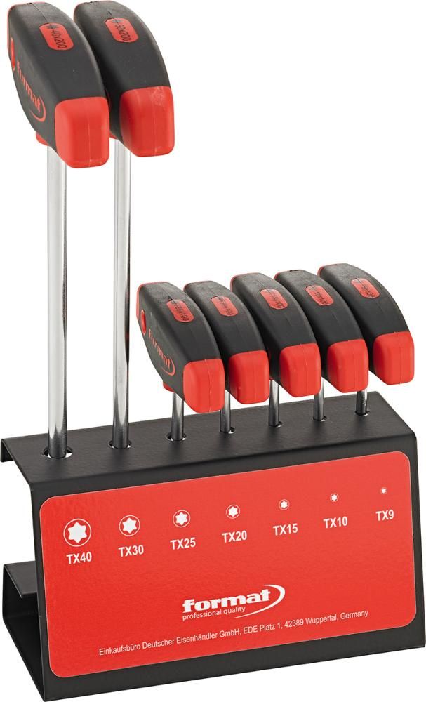 T-Griff-Schraubendreher- Satz 7-teilig T9-T40 im Ständer FORMAT