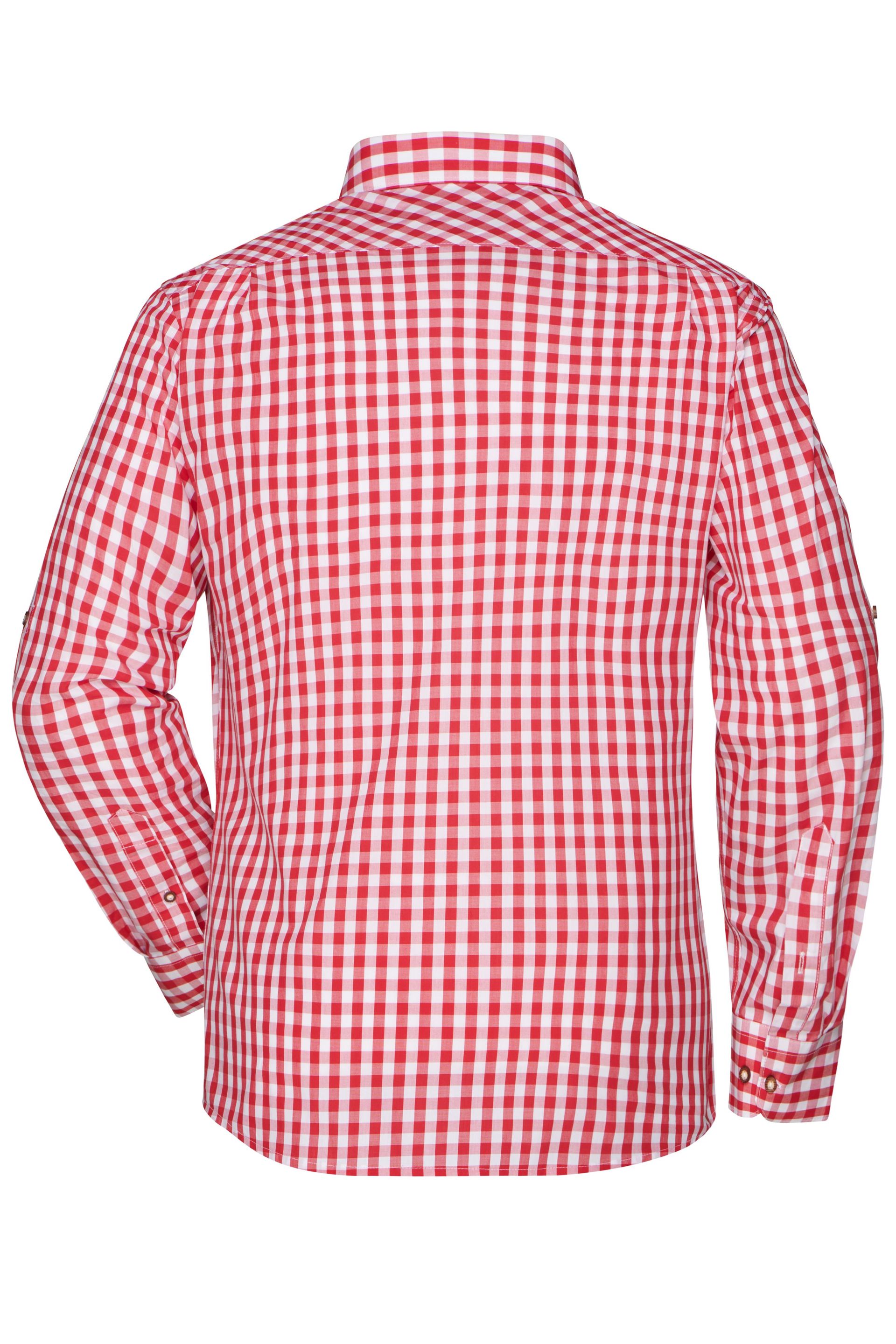 James & Nicholson JN638 Herren-Hemd, Rot/Weiß, Gr. L
