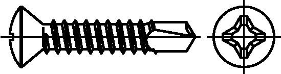 Bohrschrauben mit Linsensenk- kopf-R-H DIN 7504 4,2x16 galv. verzinkt