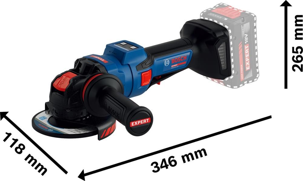 Akku-EXPERT-Winkelschlei.EXWX18V-15PS ohne Akku ohne Ladegerät L-Boxx