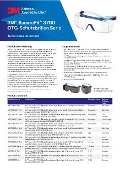 3M™ SecureFit™ 3700 Überbrille, blaue Bügel, Augenbrauenschutz, Scotchgard™ Anti-Fog-Beschichtung (K&N), graue Scheibe, SF3702XSGAF-BLU-EU, 20 pro Packung