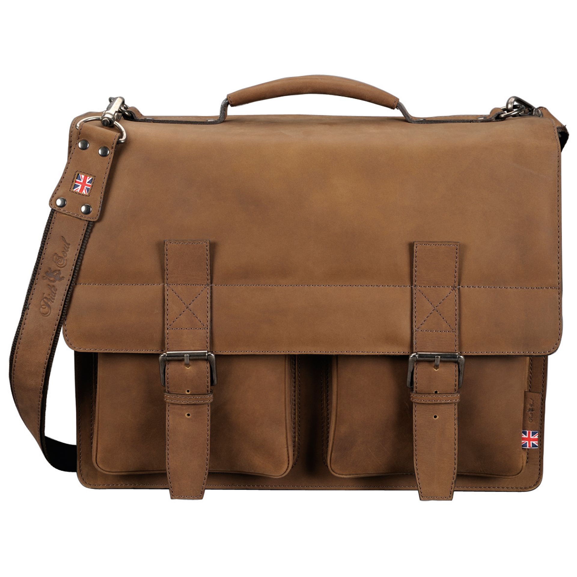 Aktentasche EARL 42x34x17cm Echtleder braun