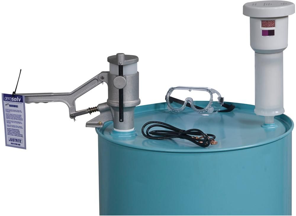 Aerosoldosen- Recyclingsystem Set Auslaufstutzen, Filter Abgreifklemme, Brille