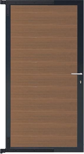 ELSKOP-Tor-Komplettset 90 x 173 cm, Füllung teakRahmen anthrazit