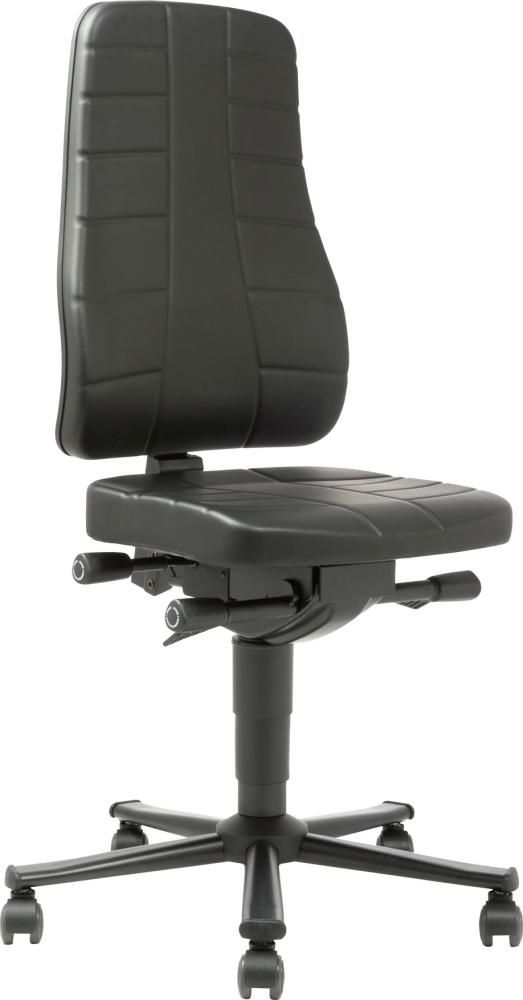 Bimos Arbeitsstuhl 9643-2571 All-In-One 2 Sitzhöhe 450-600 mm mit Rollen, Kst. schwarz