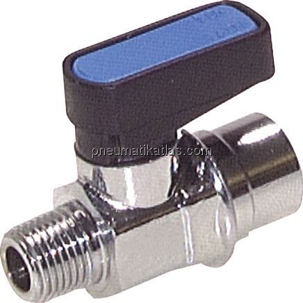 Messing-Minikugelhahn Rp 1/8"-R 1/8" (AG), PN 20