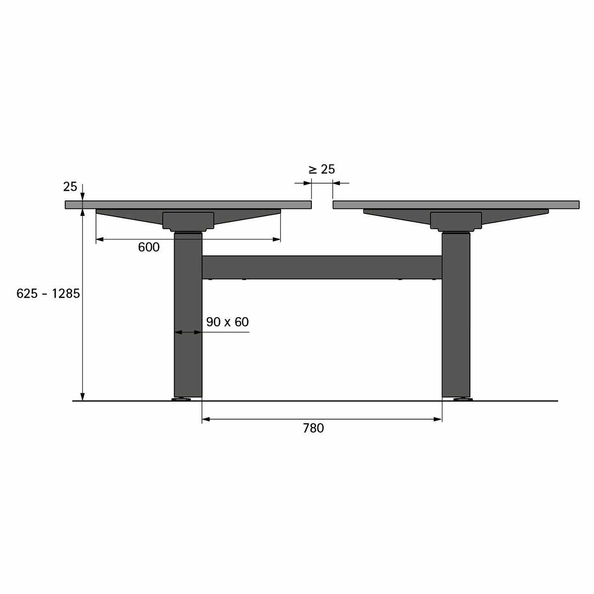 Steelforce Pro 670 SLS Tischgestell Highline Bench
