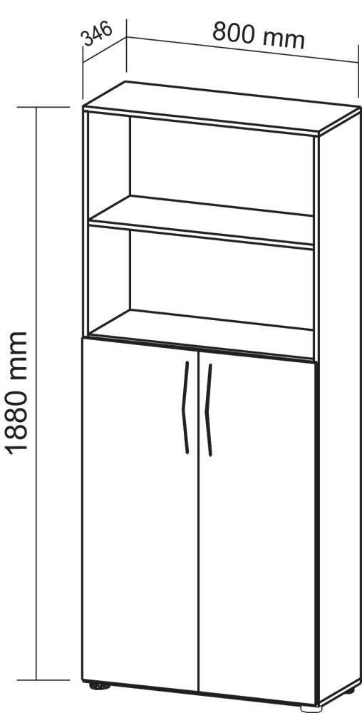 Schrank 5 OH Tür unten lichtgrau